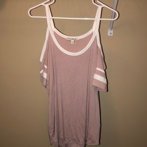Mauve and white striped tee